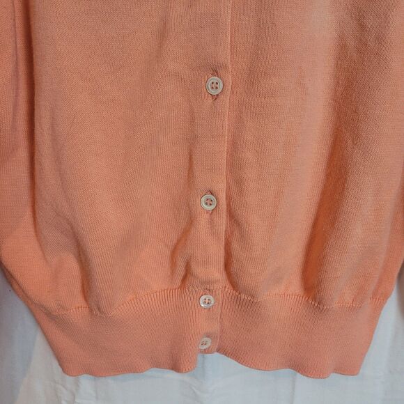 Vintage Lilly Pulitzer Cotton Cardigan Sweater Womens Medium Peach Orange Preppy - Picture 4 of 9